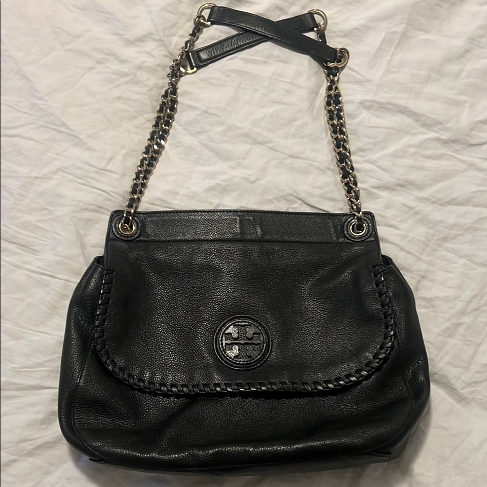 Tory Birch Black Leather Chain Shoulder Bag